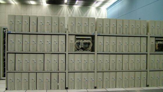 Nodes of the very first computing grid cluster at CERN photo